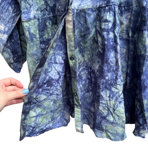 Cabi Linen oversized button down babydoll top - Woodstock - Picture 6 of 12